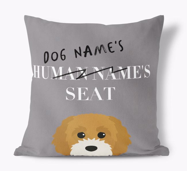 Human's Seat: Personalized {breedFullName} Canvas Pillow